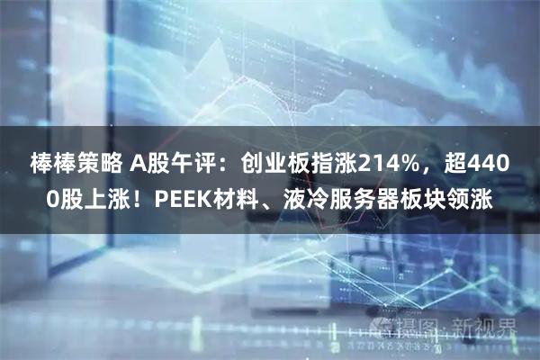 棒棒策略 A股午评：创业板指涨214%，超4400股上涨！PEEK材料、液冷服务器板块领涨